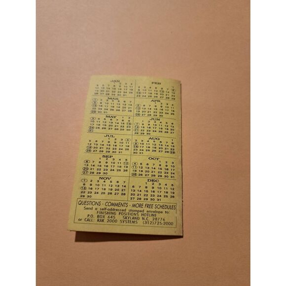 Vintage 1992 Winston Cup Pocket Schedule Finishing Position Hotline NASCAR Promo - Picture 3 of 5